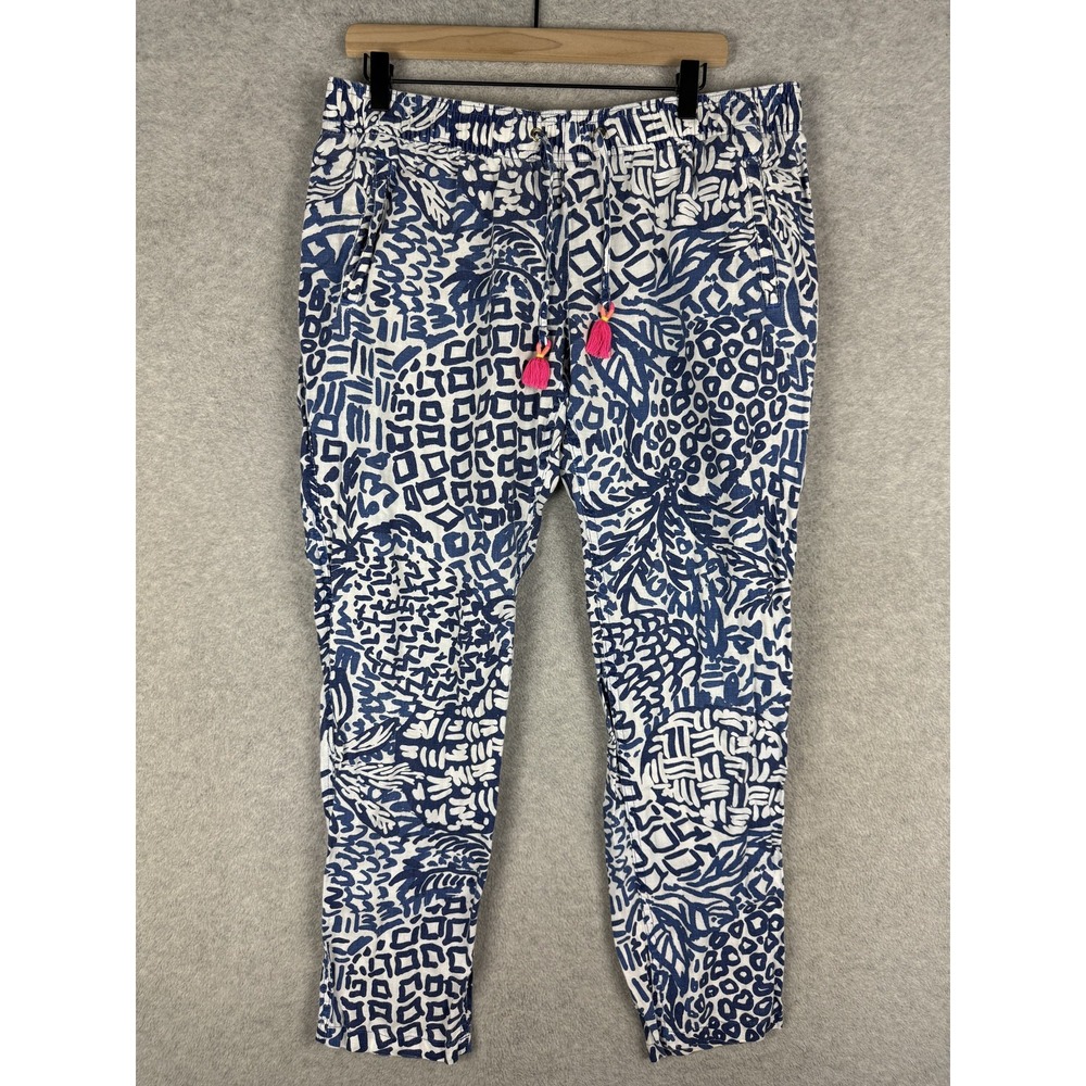 Lilly Pulitzer Blue and White Patterned Joggers